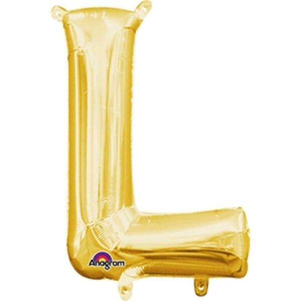 Anagram 16 in. Letter L Gold Supershape Foil Balloon 78482